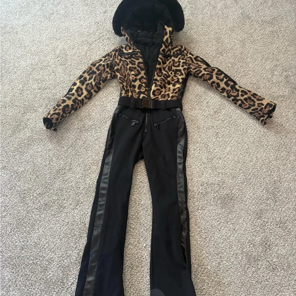 Goldbergh Leopard Print One Piece in Brown & Black Leopard - Picture 3 of 9